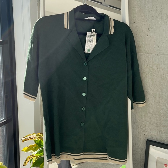 [SOLD] NWT Mango Oversized knitted polo shirt - Picture 2 of 7